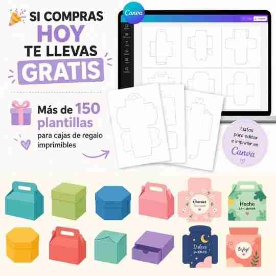 Bono gratis - 150 plantillas de cajas de regalo